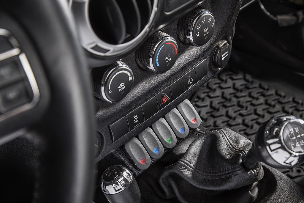 Rugged Ridge 17235.54 Lower Console Switch Panel for Select Jeep Wrangler, Jeep Wrangler JK