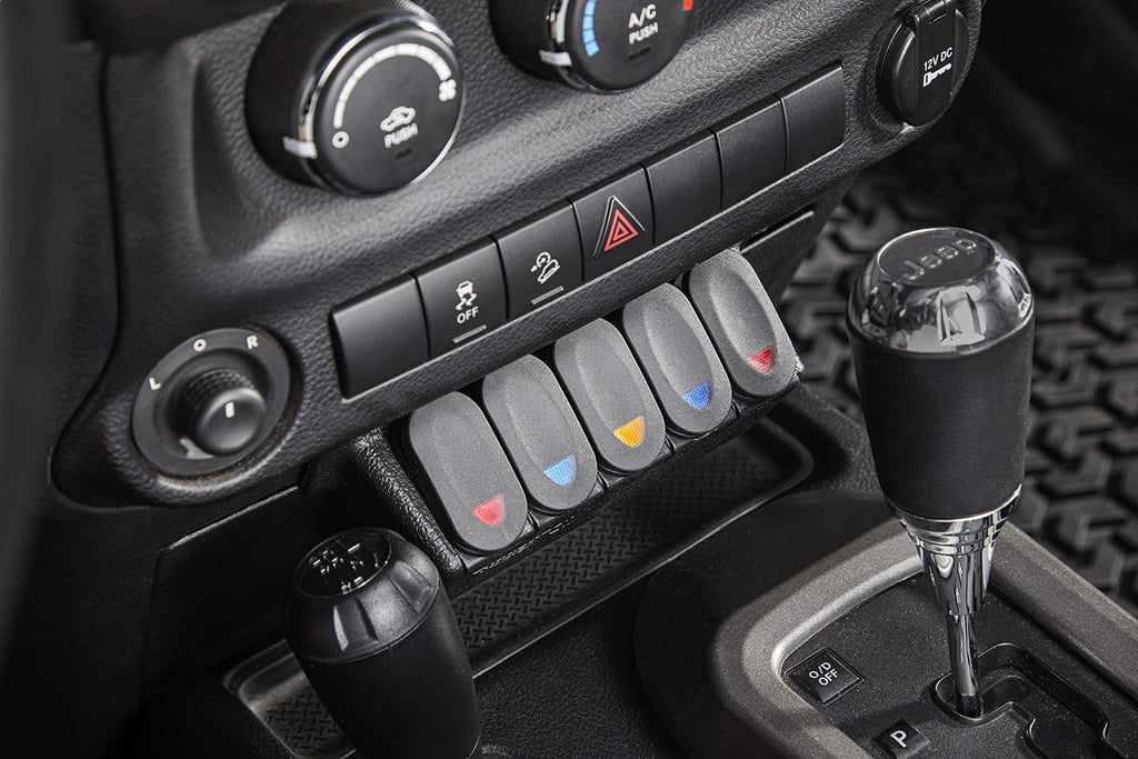 Rugged Ridge 17235.54 Lower Console Switch Panel for Select Jeep Wrangler, Jeep Wrangler JK