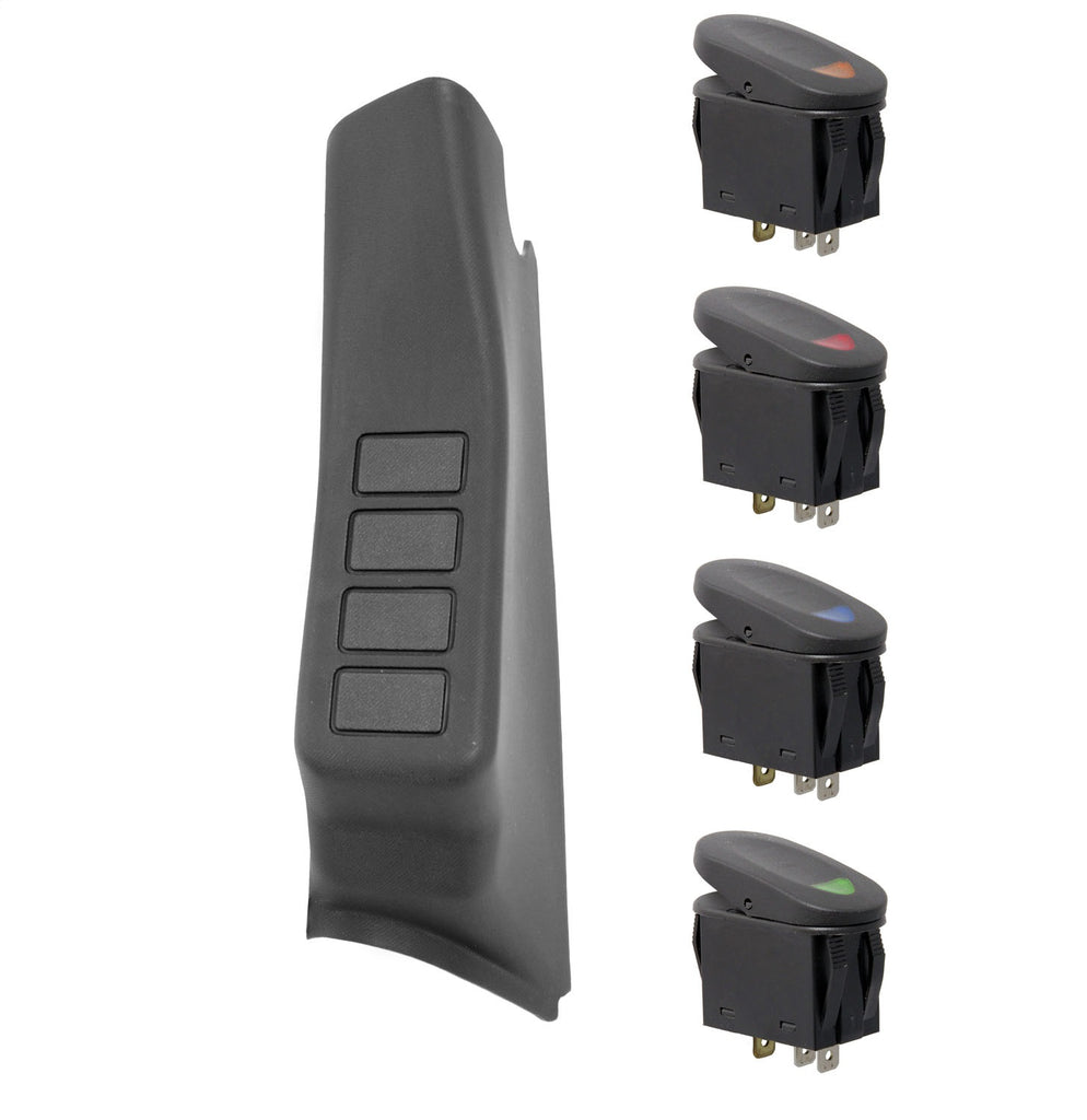 Rugged Ridge 17235.96 A Pillar Switch Pod Kit for Select Jeep Wrangler, Jeep Wrangler JK