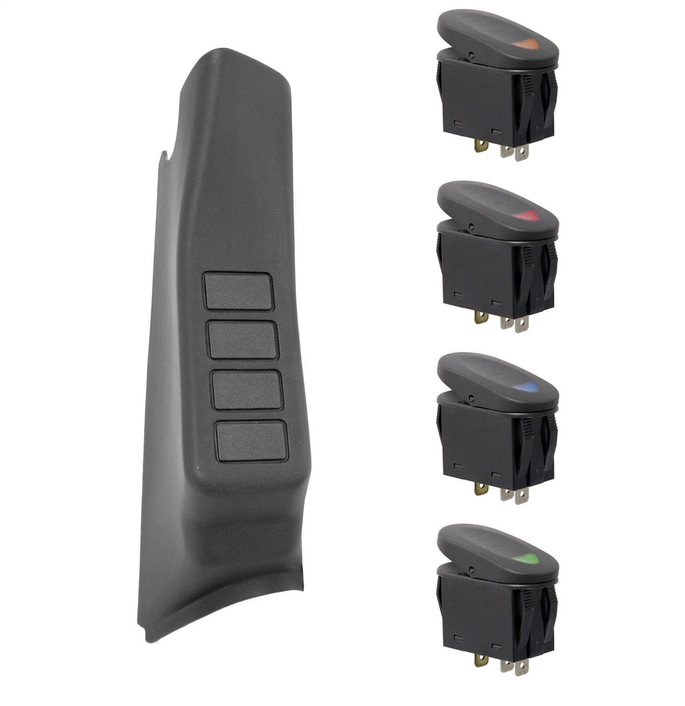 Rugged Ridge 17235.97 A Pillar Switch Pod Kit for Select Jeep Wrangler, Jeep Wrangler JK