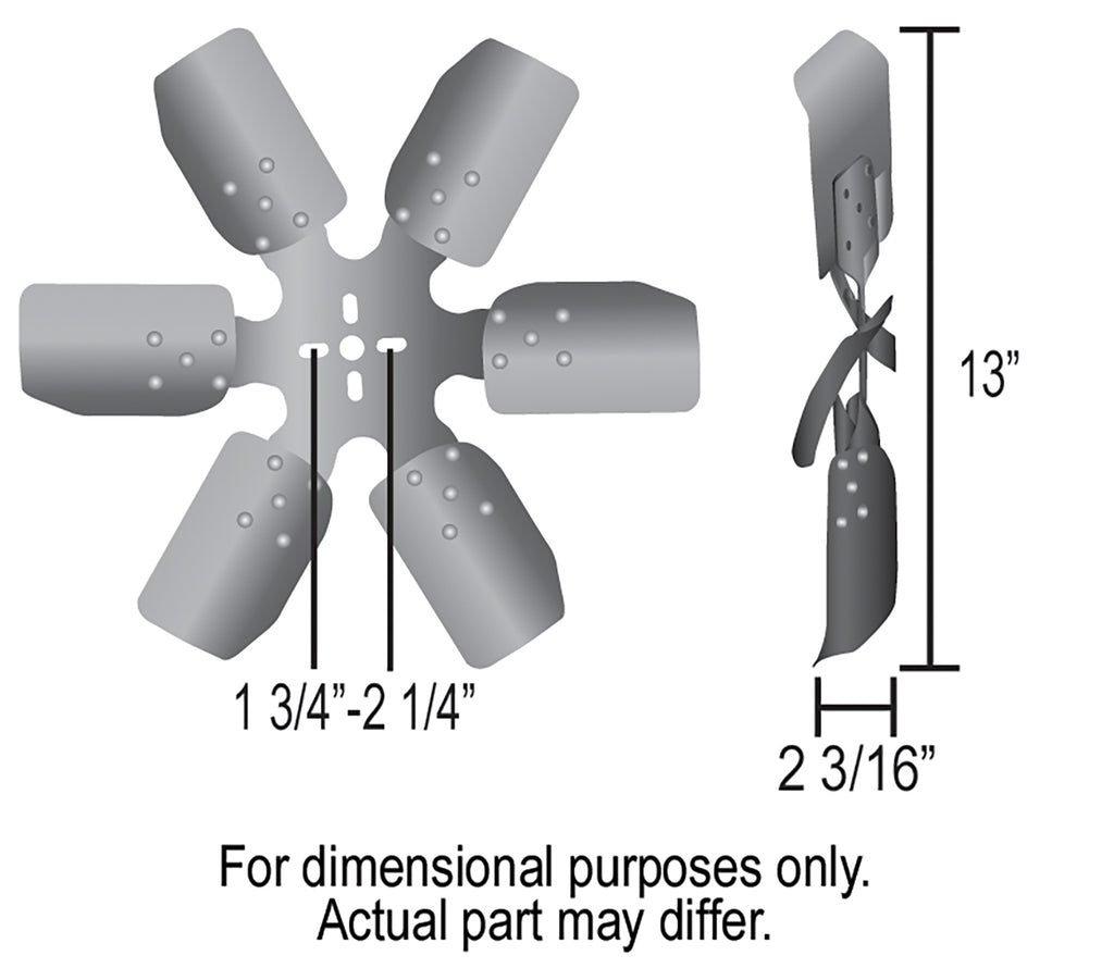 Derale 17313 13" Standard Rotation Rigid Race Fan, Steel Blade