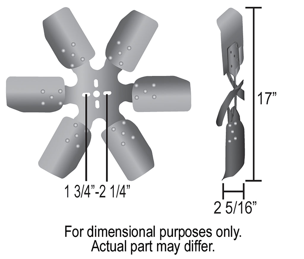 Derale 17317 17" Standard Rotation Rigid Race Fan, Steel Blade