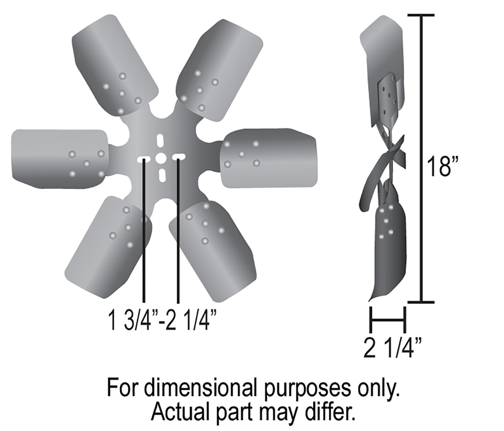 Derale 17318 18" Standard Rotation Rigid Race Fan, Steel Blade