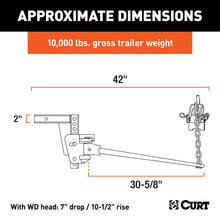 Load image into Gallery viewer, CURT 17352 Deep Drop Trunnion Bar Weight Distribution Hitch (8K - 10K lbs, 30-5/8" Bars)
