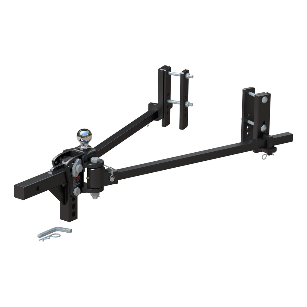 CURT 17355 TruTrack 2P Trunnion Weight Distribution Hitch with 2x Sway Control, 8-12K
