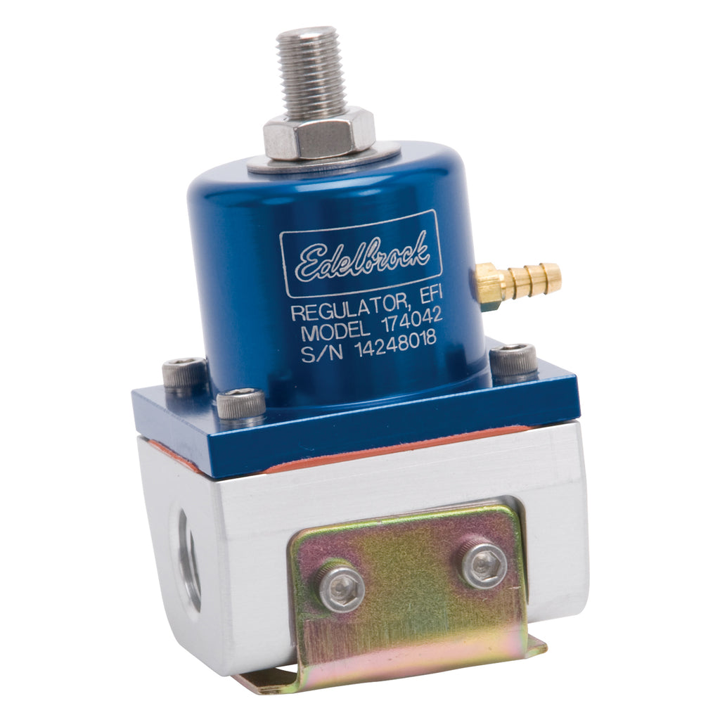Edelbrock 174042 EFI Fuel Pressure Regulator -6 AN (180 GPH) in Blue/Clear Finish