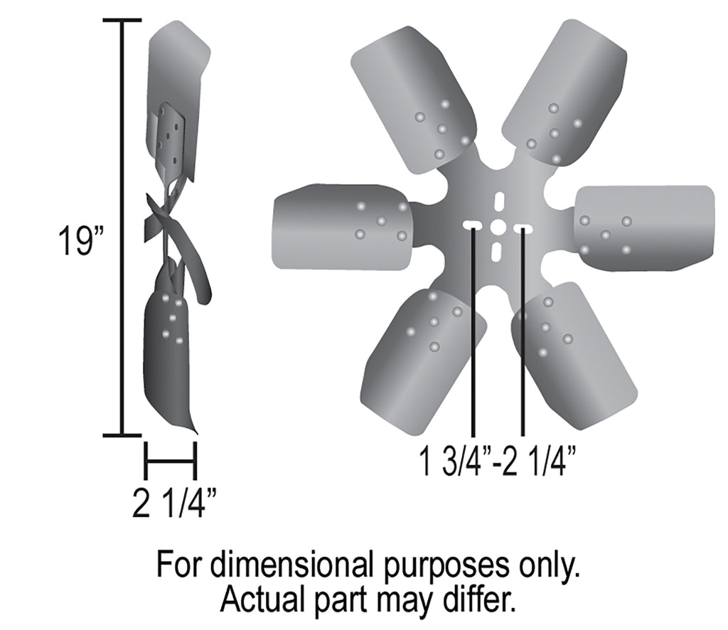 Derale 17419 19" Reverse Rotation Rigid Race Fan, Steel Blade