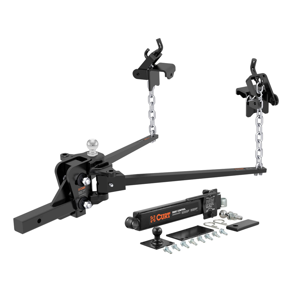 CURT 17422 Short Trunnion Bar Weight Distribution Hitch with Sway Control (10-15K, 28-3/8")