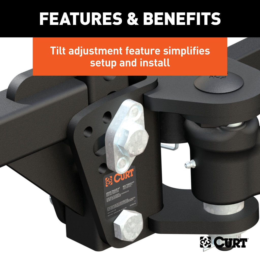 CURT 17499 TruTrack 4P Weight Distribution Hitch with 4x Sway Control, 5-8K