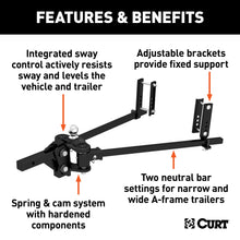 Load image into Gallery viewer, CURT 17501 TruTrack 4P Weight Distribution Hitch with 4x Sway Control, 10-15K
