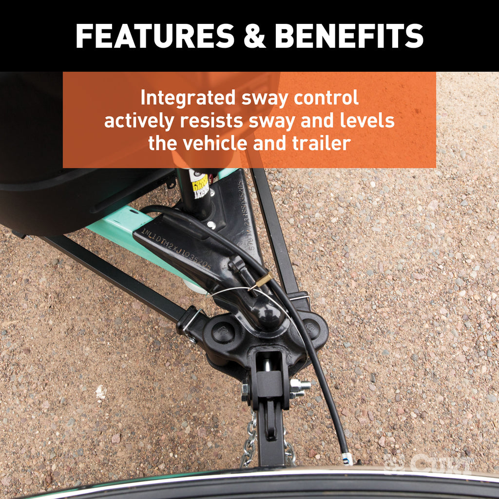 CURT 17501 TruTrack 4P Weight Distribution Hitch with 4x Sway Control, 10-15K