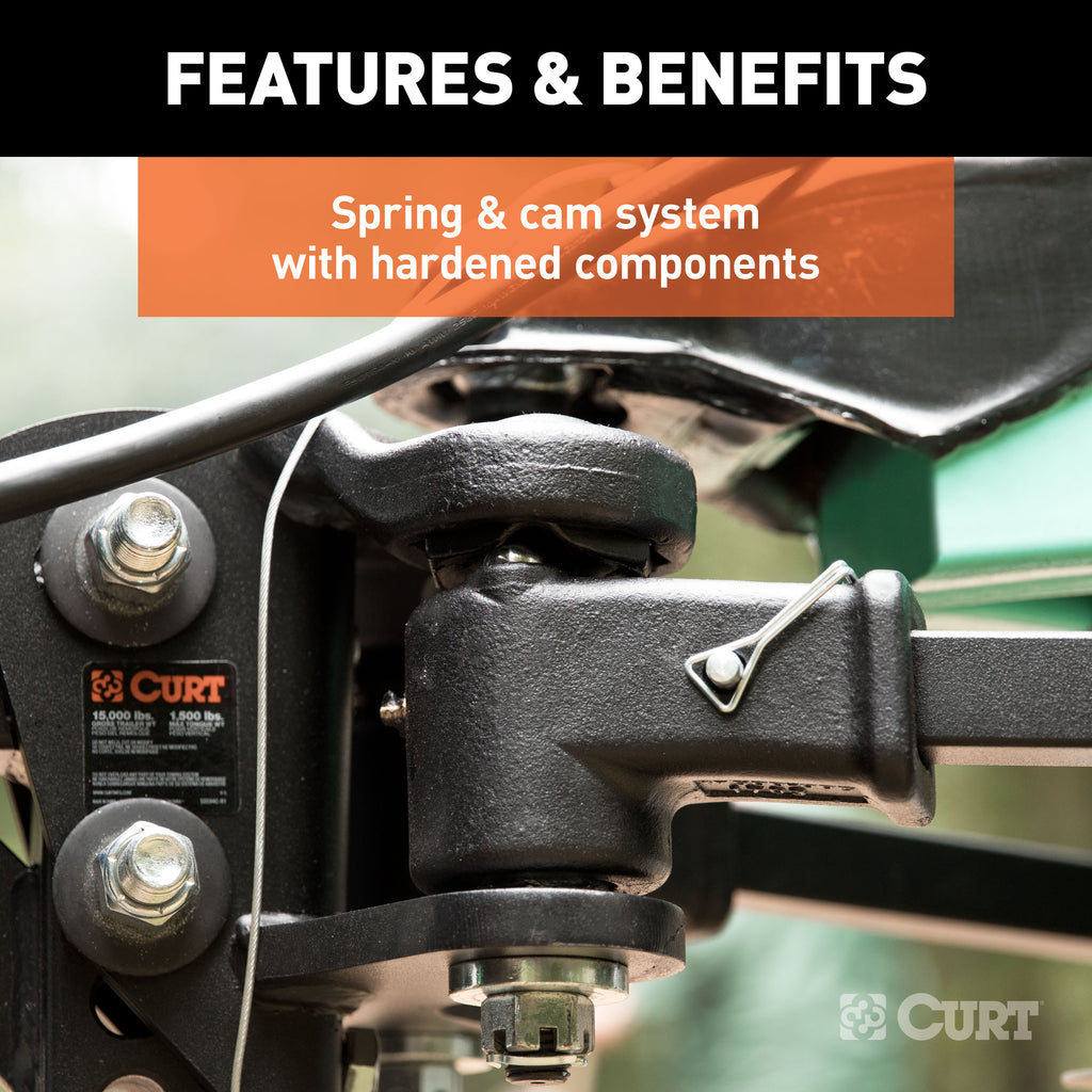 CURT 17501 TruTrack 4P Weight Distribution Hitch with 4x Sway Control, 10-15K