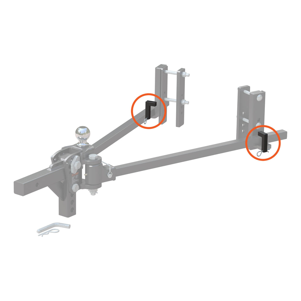CURT 17514 Replacement TruTrack Weight Distribution Hitch Heavy-Duty L-Pin & Clip