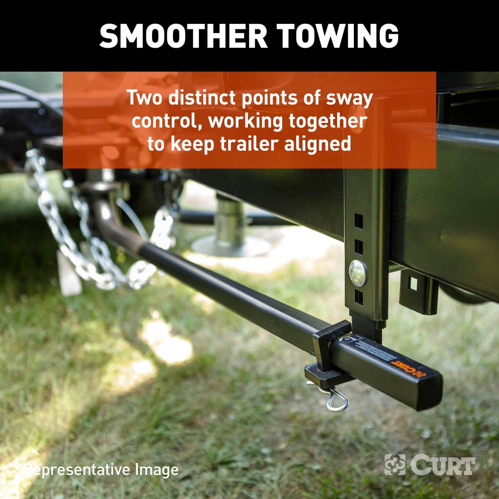 CURT 17599 TruTrack 2P Round Bar Weight Distribution Hitch with 2x Sway Control, 5-8K
