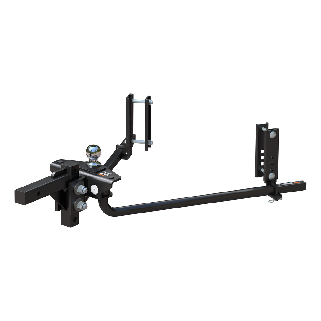 CURT 17601 TruTrack 2P Round Bar Weight Distribution Hitch with 2x Sway Control, 8-10K