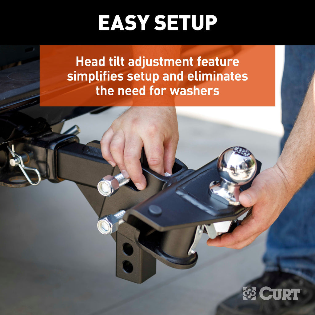 CURT 17601 TruTrack 2P Round Bar Weight Distribution Hitch with 2x Sway Control, 8-10K