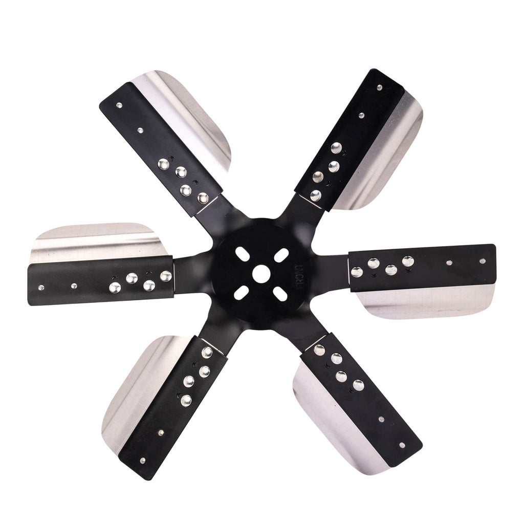 Derale 17617 17" Heavy Duty Stainless Steel Reverse Rotation Flex Fan, Black Hub