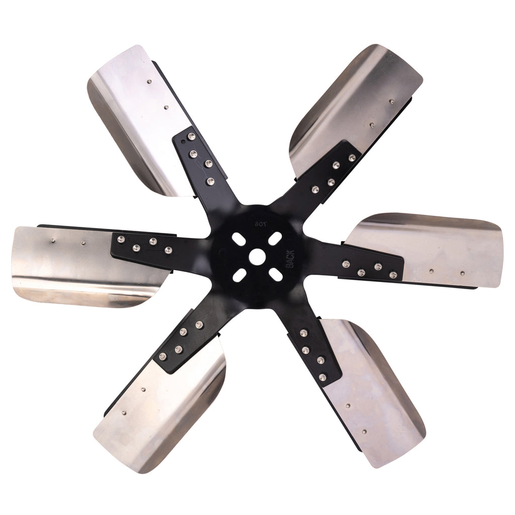 Derale 17619 19" Heavy Duty Stainless Steel Reverse Rotation Flex Fan, Black Hub