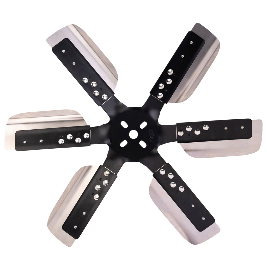 Derale 17619 19" Heavy Duty Stainless Steel Reverse Rotation Flex Fan, Black Hub