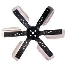 Load image into Gallery viewer, Derale 17619 19" Heavy Duty Stainless Steel Reverse Rotation Flex Fan, Black Hub