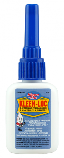 Kleen Flo 202 Kleen-Loc Removable Blue Threadlocker - 10mL