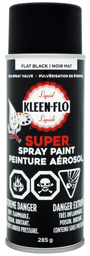 Kleen Flo 4002 Super Spray Paint, Flat Black - 285g