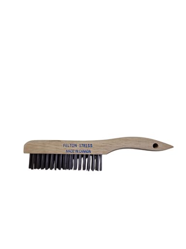 Felton 1781SS Row Shoe Handle Scratch Brush, 4x16, .014 Stainless Steel