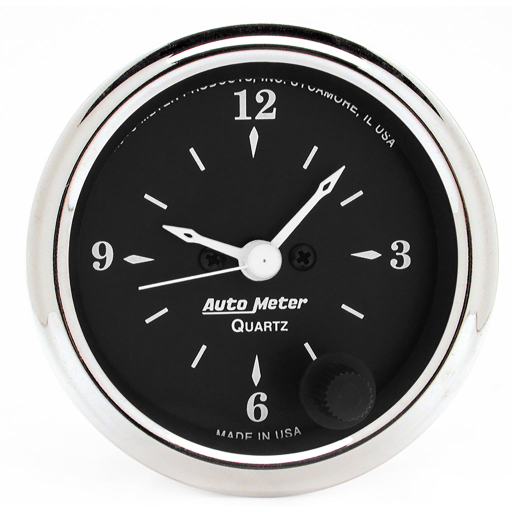 AutoMeter 1785 GAUGE, CLOCK, 2 1/16", 12HR, ANALOG, OLD TYME BLACK