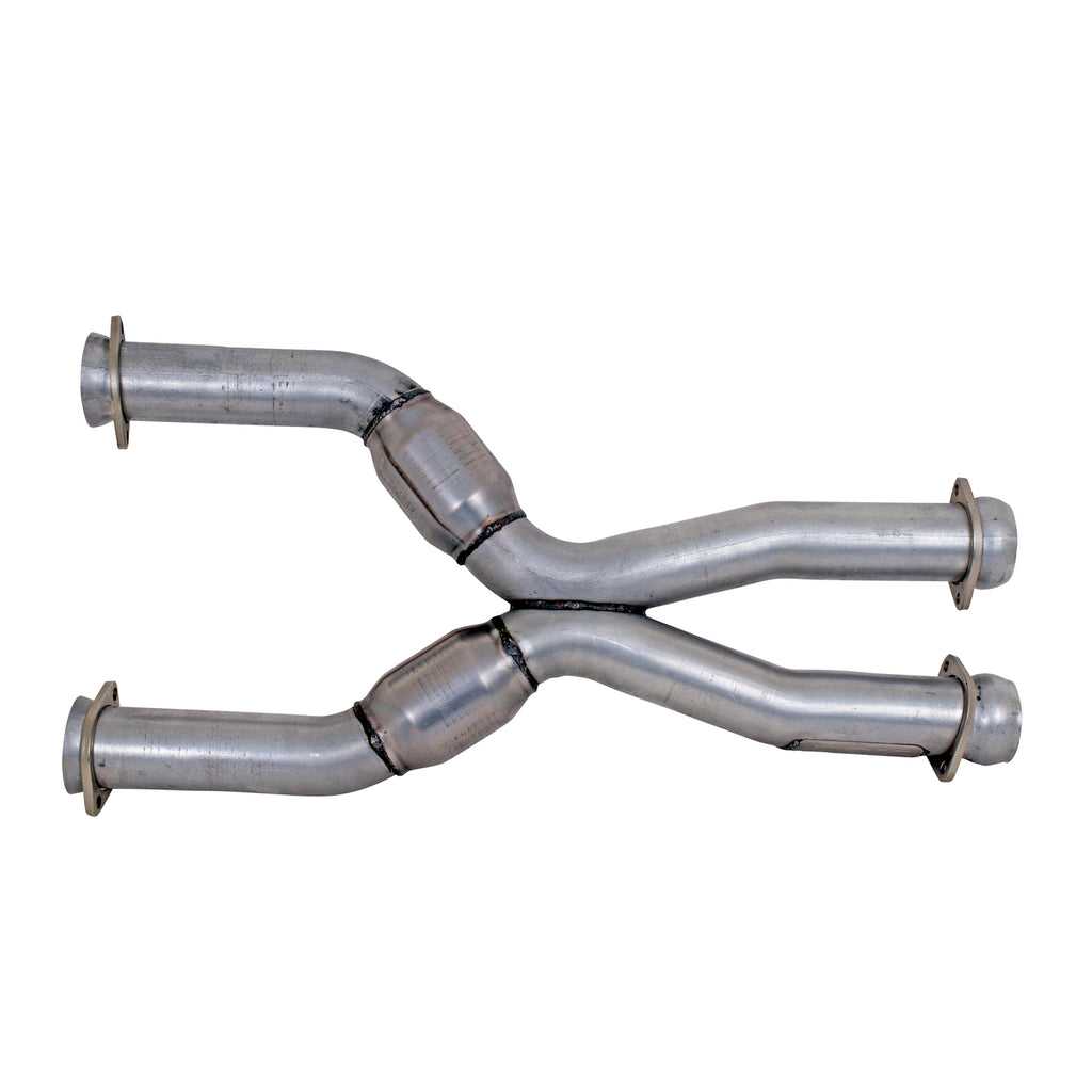 BBK Performance Parts 1786 1987-04 MUSTANG COYOTE SWAP SHORT MID X PIPE WITH HIGH FLOW CATS for Select Ford Mustang