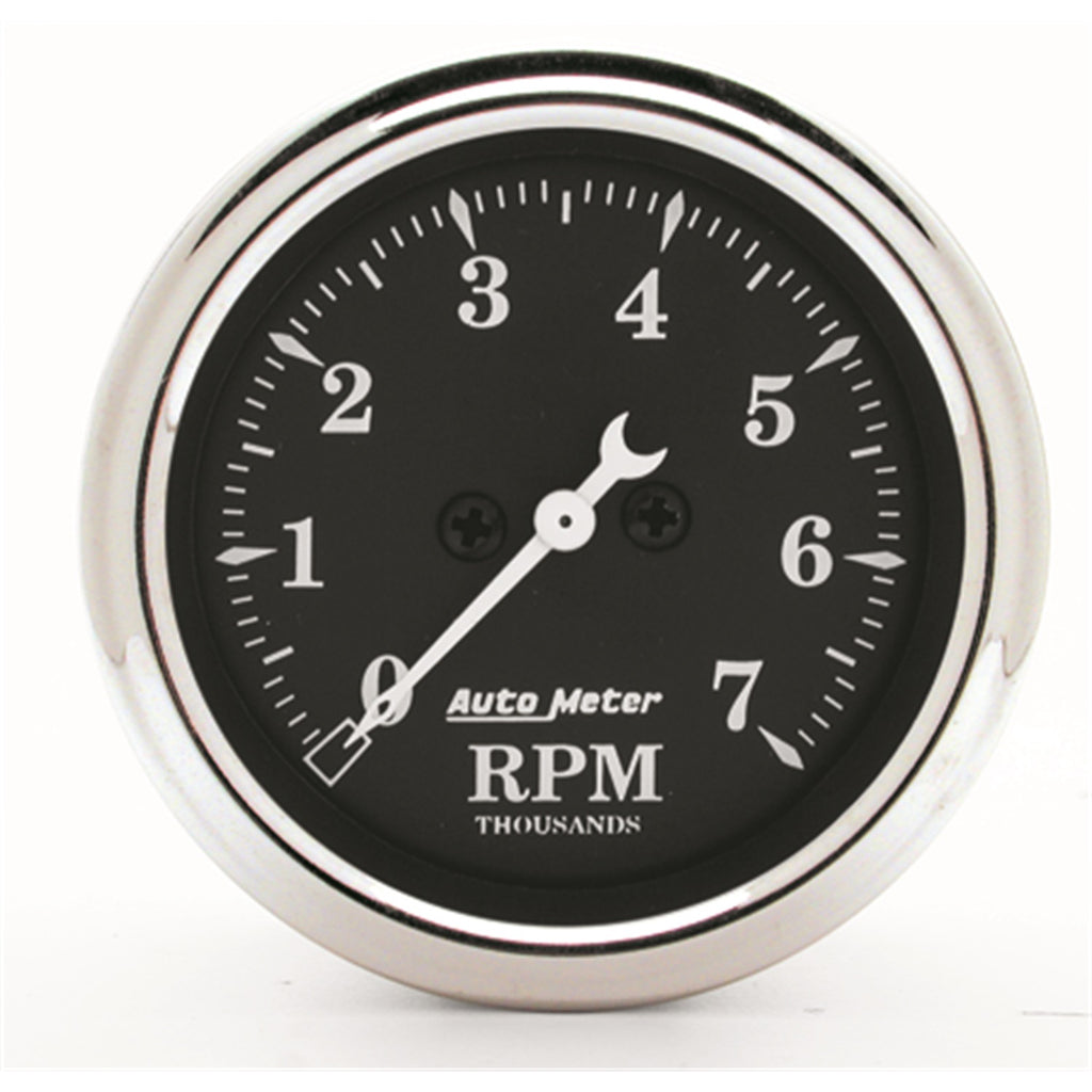 AutoMeter 1797 GAUGE, TACHOMETER, 2 1/16", 7K RPM, IN-DASH, OLD TYME BLACK