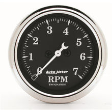 Load image into Gallery viewer, AutoMeter 1797 GAUGE, TACHOMETER, 2 1/16", 7K RPM, IN-DASH, OLD TYME BLACK