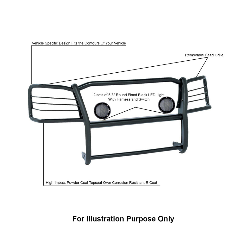 Black Horse Off Road 17A030200MA-PLFB Grille Guard Kit for Select Chevrolet Blazer