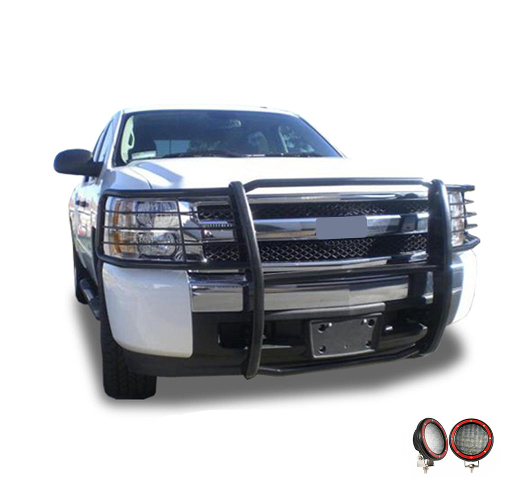 Black Horse Off Road 17A035700A2MA-PLFR Grille Guard Kit for Select Chevrolet Silverado