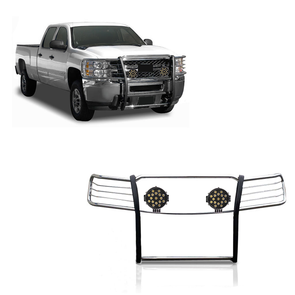 Black Horse Off Road 17A035700A2MSS-PLB Grille Guard Kit for Select Chevrolet Silverado