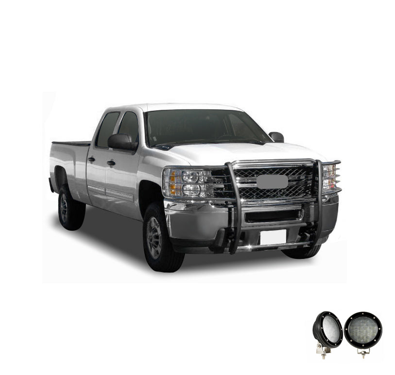 Black Horse Off Road 17A035700A2MSS-PLFB Grille Guard Kit for Select Chevrolet Silverado