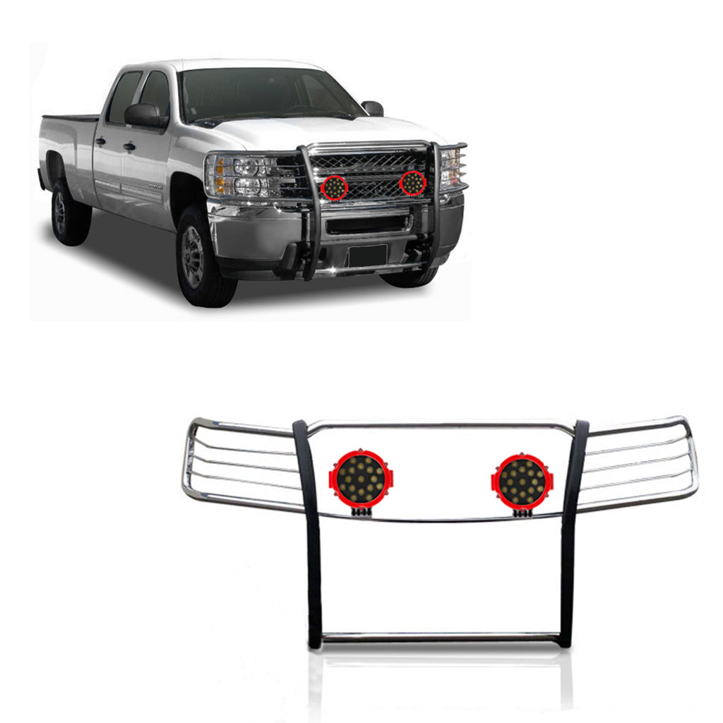 Black Horse Off Road 17A035700A2MSS-PLR Grille Guard Kit for Select Chevrolet Silverado
