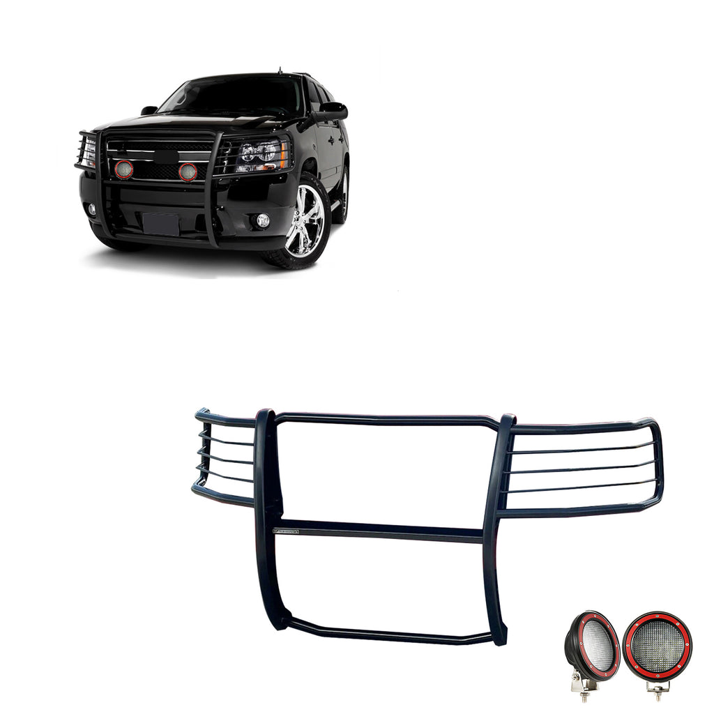Black Horse Off Road 17A037400MA-PLFR Grille Guard Kit for Select Chevrolet Avalanche, Chevrolet Suburban 1500, Chevrolet Tahoe
