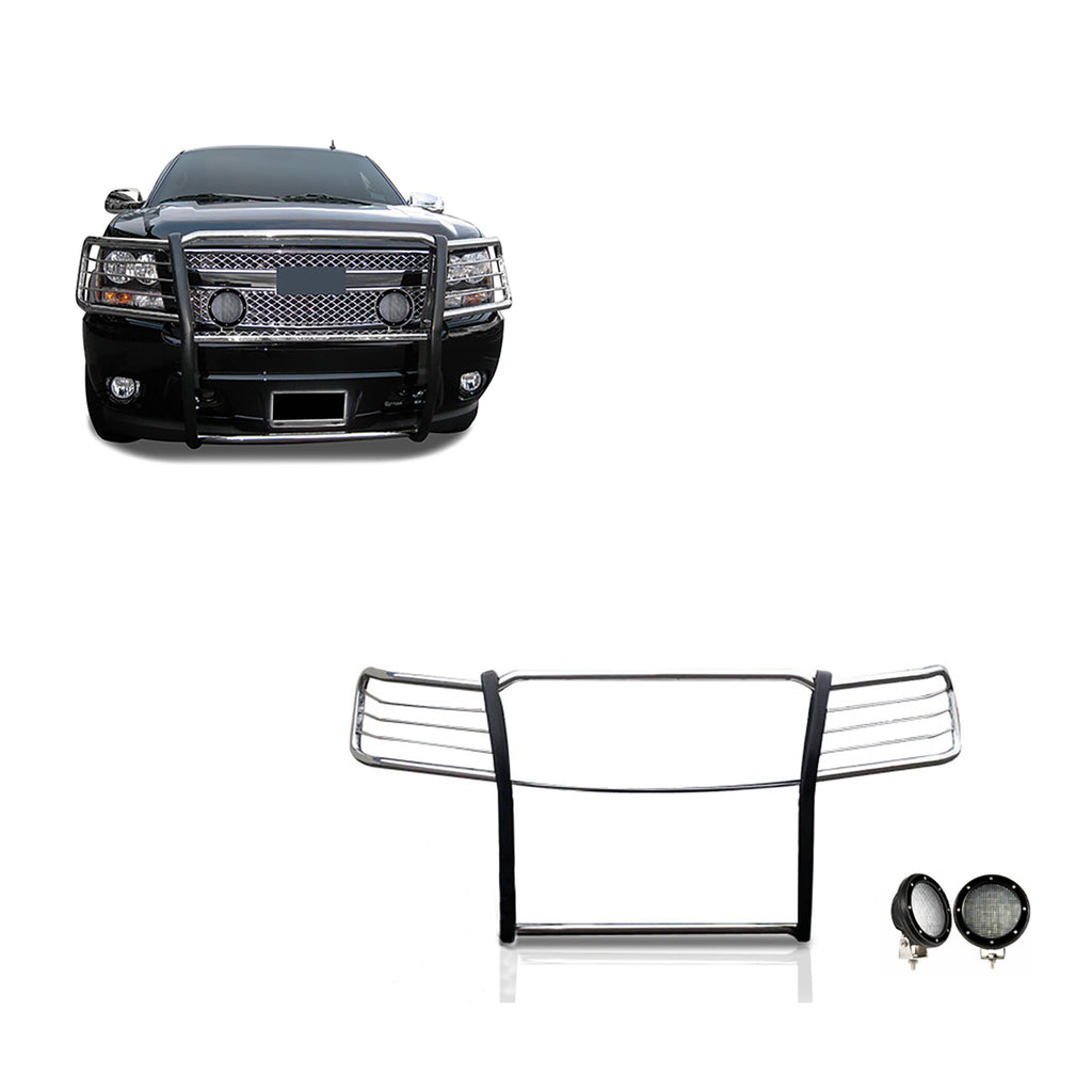 Black Horse Off Road 17A037400MSS-PLFB Grille Guard Kit for Select Chevrolet Avalanche, Chevrolet Suburban 1500, Chevrolet Tahoe