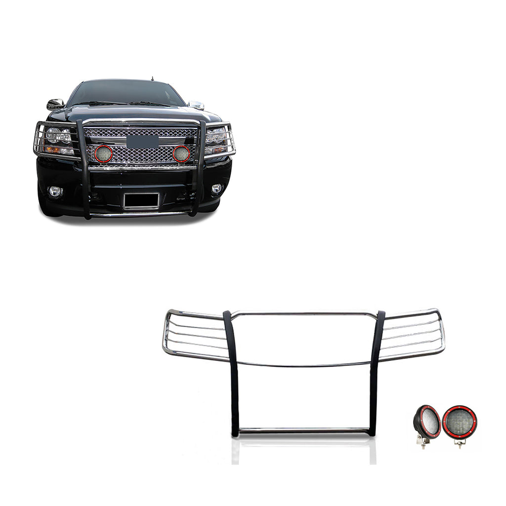 Black Horse Off Road 17A037400MSS-PLFR Grille Guard Kit for Select Chevrolet Avalanche, Chevrolet Suburban 1500, Chevrolet Tahoe