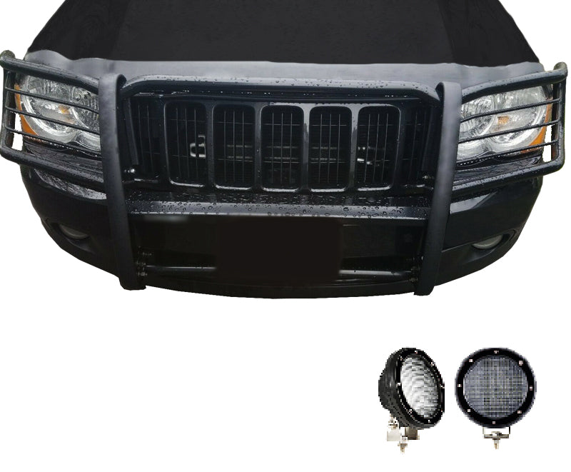 Black Horse Off Road 17A080200MA-PLFB Grille Guard Kit for Select Jeep Grand Cherokee