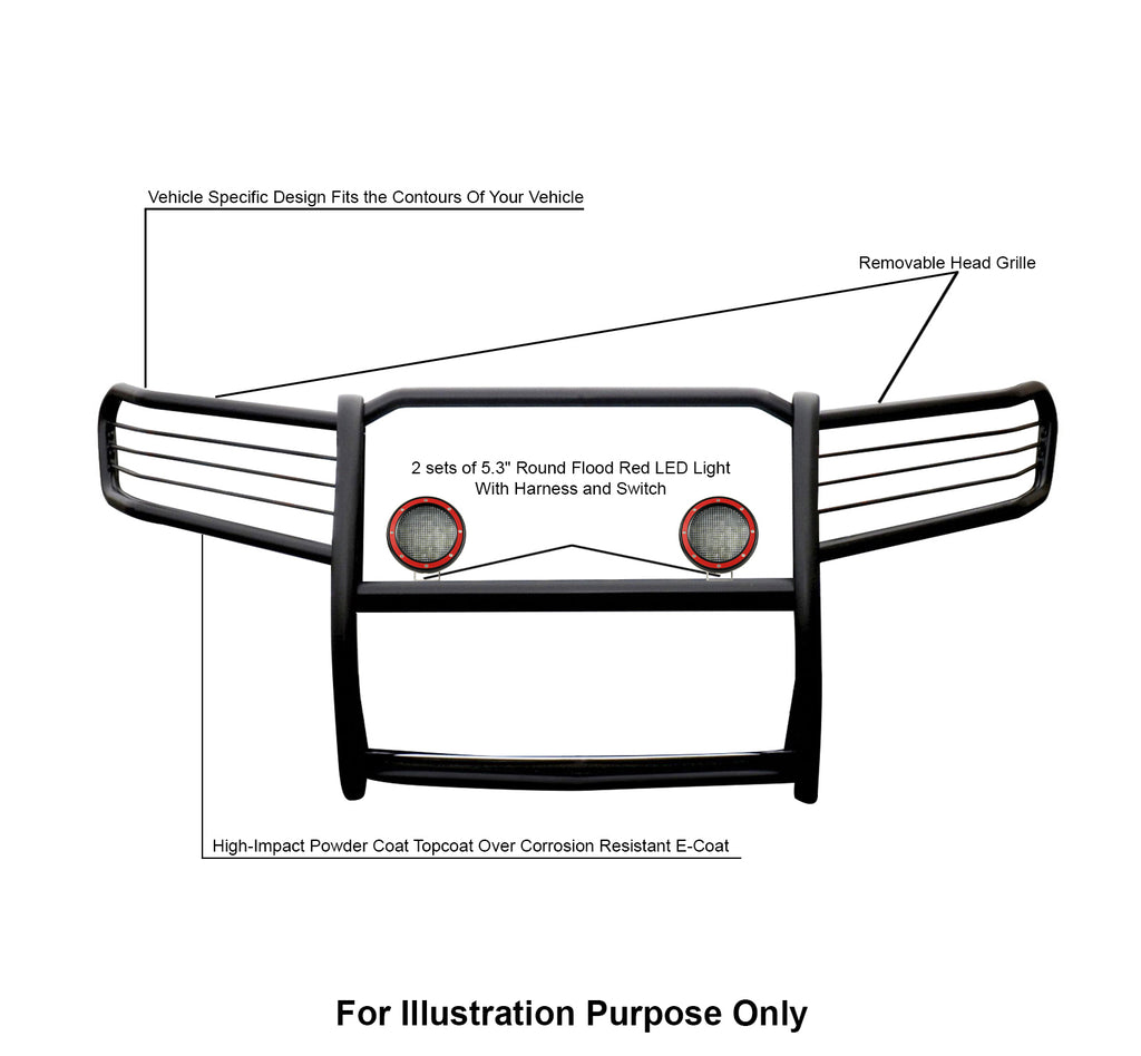 Black Horse Off Road 17A080200MA-PLFR Grille Guard Kit for Select Jeep Grand Cherokee