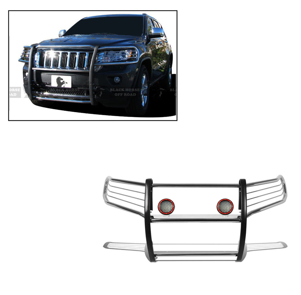 Black Horse Off Road 17A080202MSS-PLFR Grille Guard Kit for Select Jeep Grand Cherokee