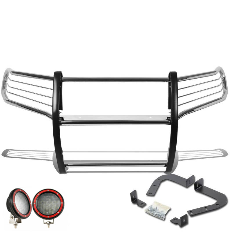 Black Horse Off Road 17A080202MSS-PLFR Grille Guard Kit for Select Jeep Grand Cherokee