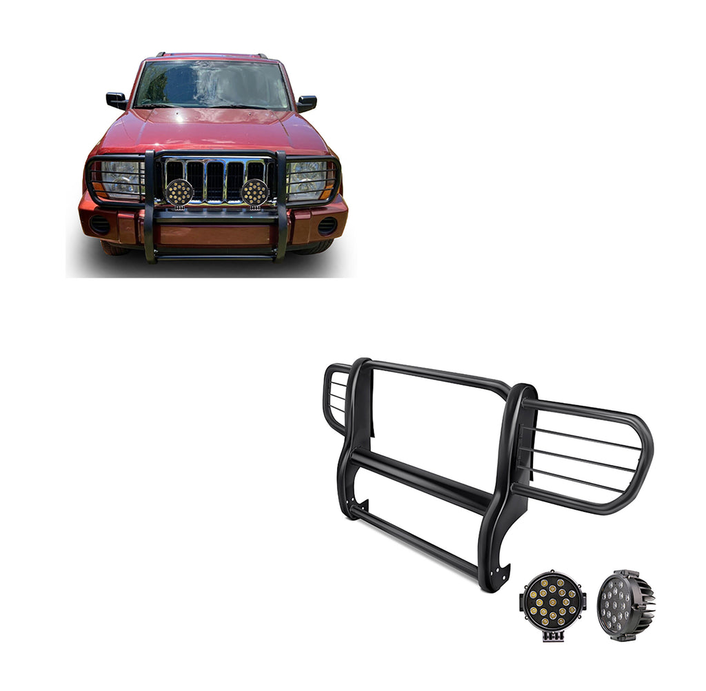 Black Horse Off Road 17A081000MA-PLB Grille Guard Kit for Select Jeep Commander