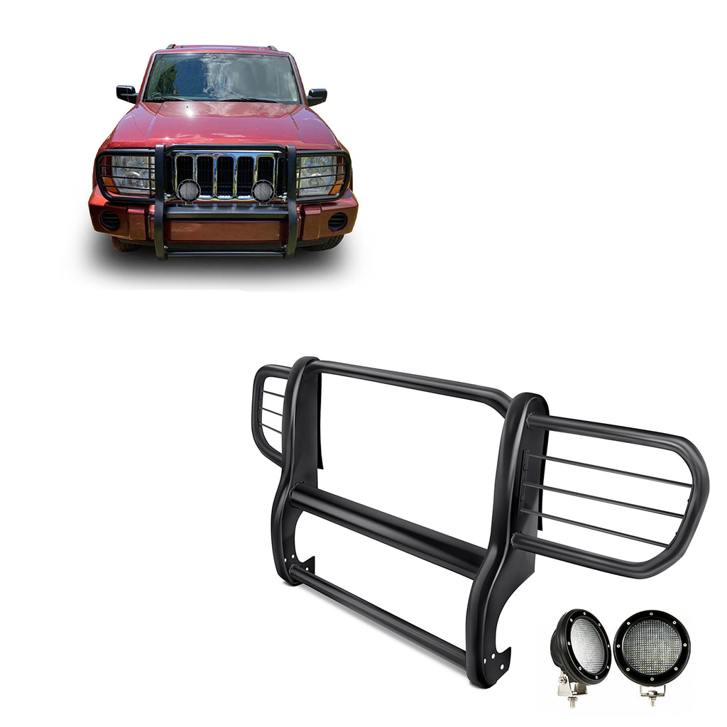Black Horse Off Road 17A081000MA-PLFB Grille Guard Kit for Select Jeep Commander