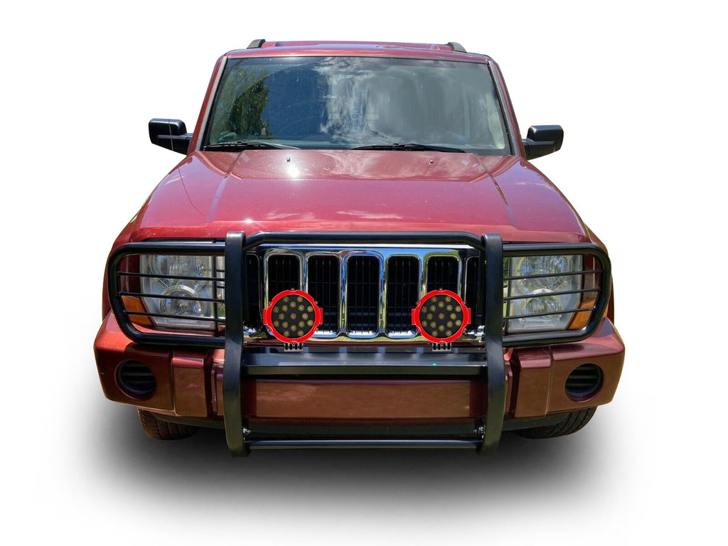 Black Horse Off Road 17A081000MA-PLR Grille Guard Kit for Select Jeep Commander