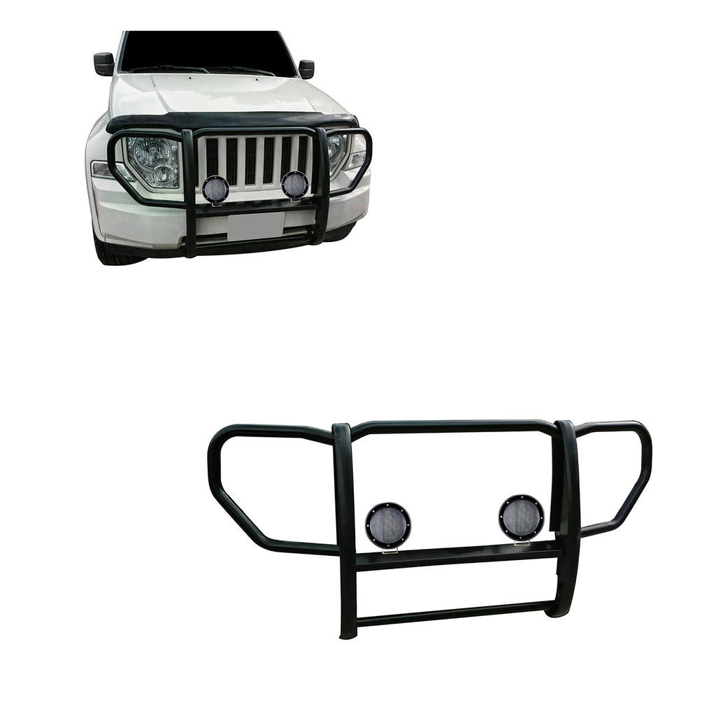 Black Horse Off Road 17A086400A-PLFB Grille Guard Kit for Select Jeep Liberty