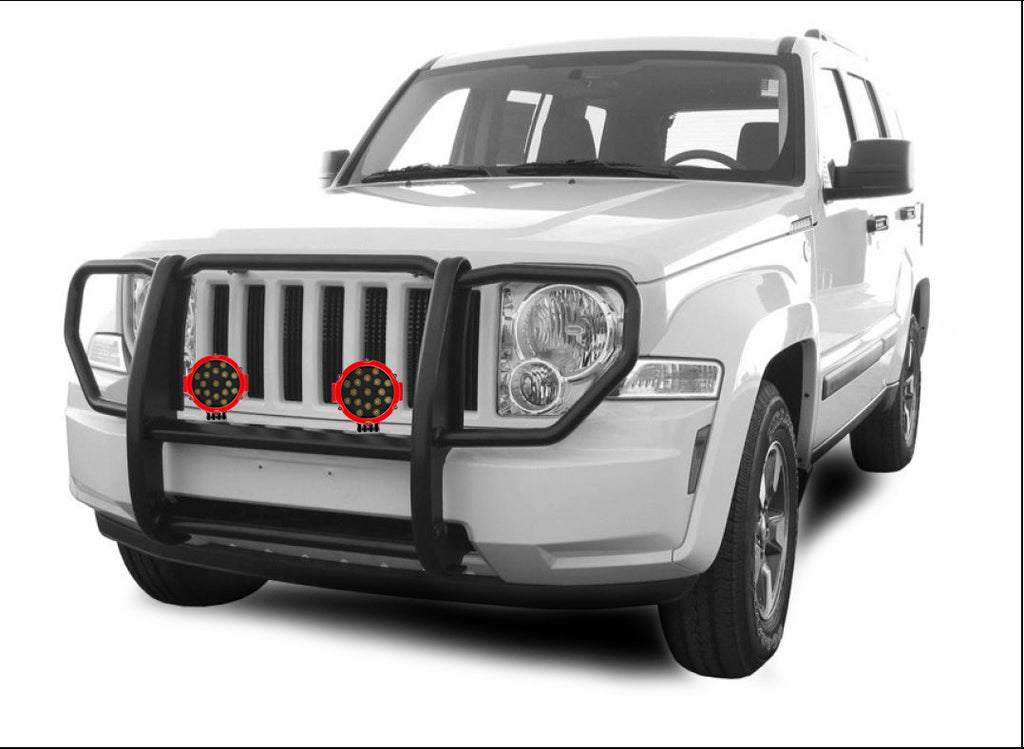 Black Horse Off Road 17A086400A-PLR Grille Guard Kit for Select Jeep Liberty