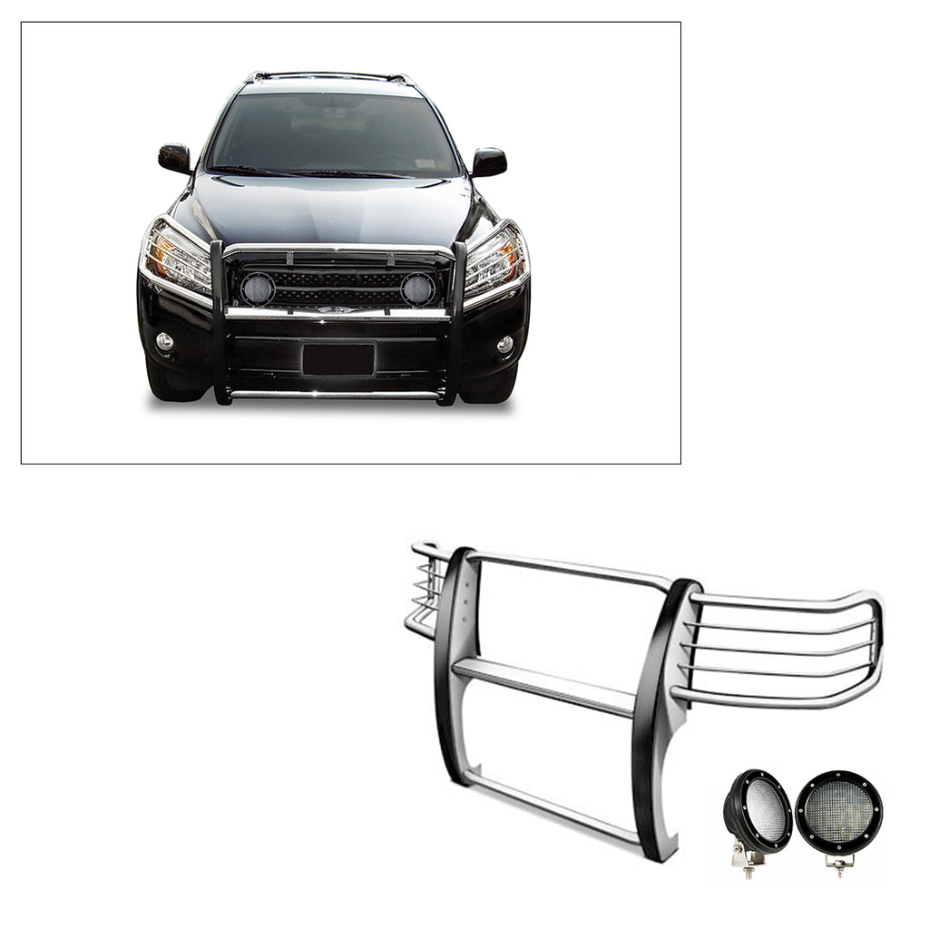 Black Horse Off Road 17A093902MSS-PLFB Grille Guard Kit for Select Toyota RAV4