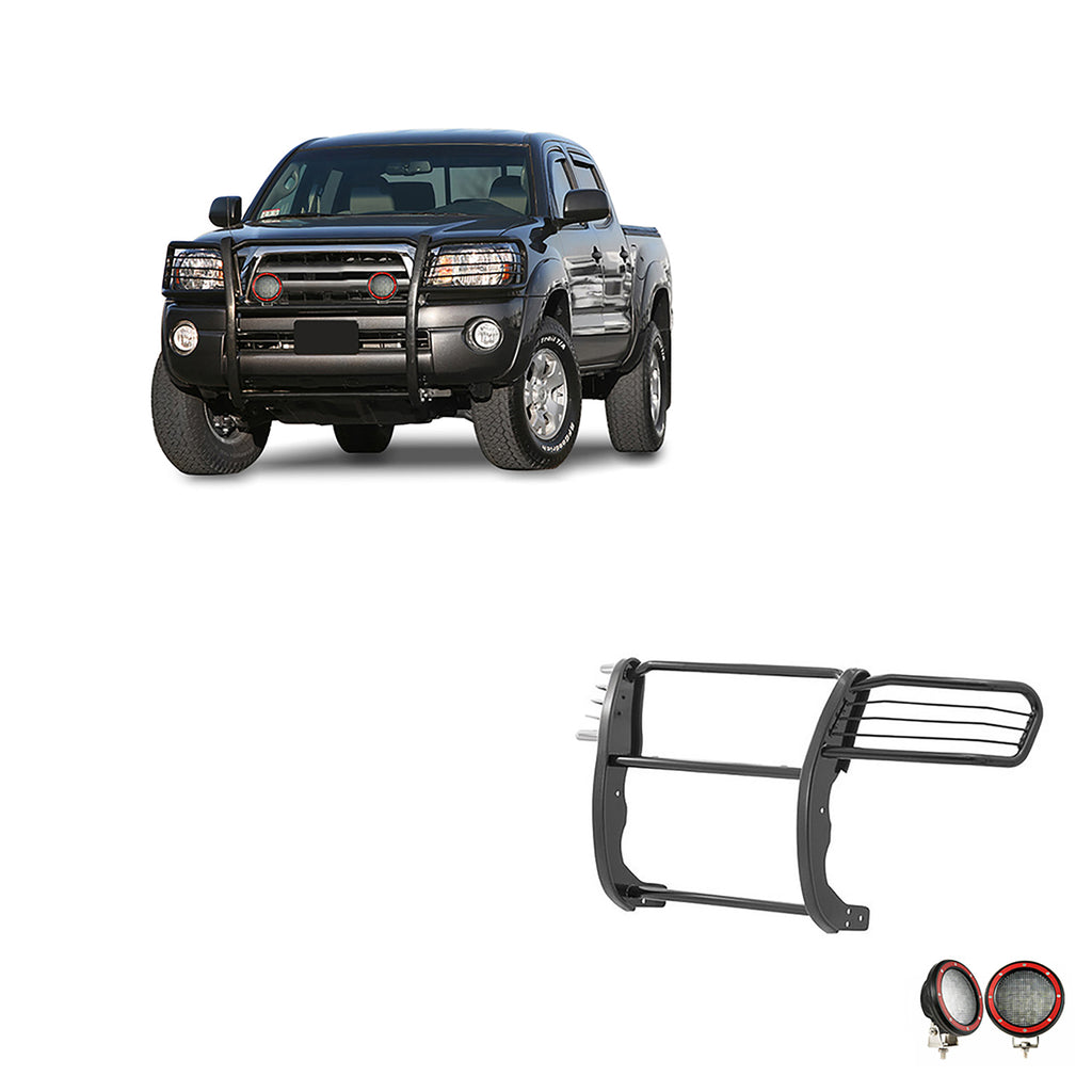 Black Horse Off Road 17A096400MA-PLFR Grille Guard Kit for Select Toyota Tacoma
